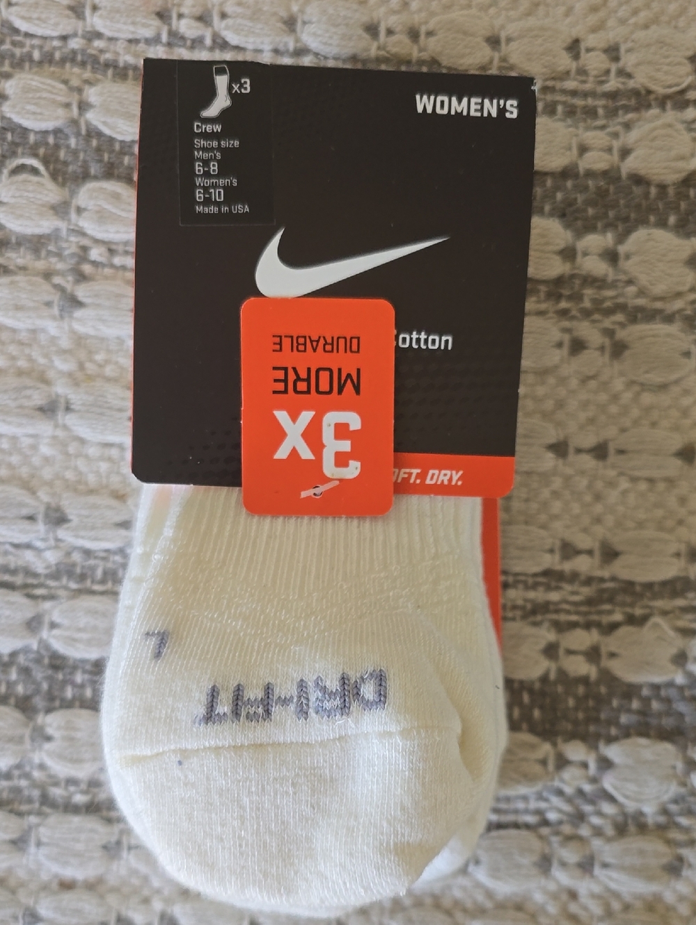 Nike Women's White Crew Socks - Pack of 3